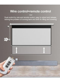Flash Hawk 84-100-120 Inch 4:3 Wall Mount Electric Projector Screen Motorized Projection Curtain with Remote Control For Business/School/Office/Meeting  - Image 4