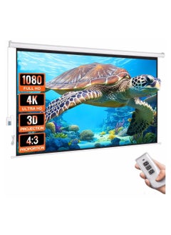 Flash Hawk 84-100-120 Inch 4:3 Wall Mount Electric Projector Screen Motorized Projection Curtain with Remote Control For Business/School/Office/Meeting  - Image 2