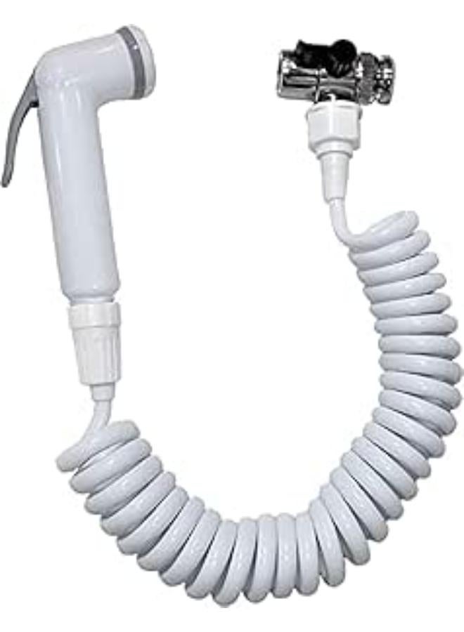 Shams Amor Love Portable Bath Bidet With White Frog Hose - Shower Handheld Sprayer, Travel Bidet Set - Portable And Easy To Use