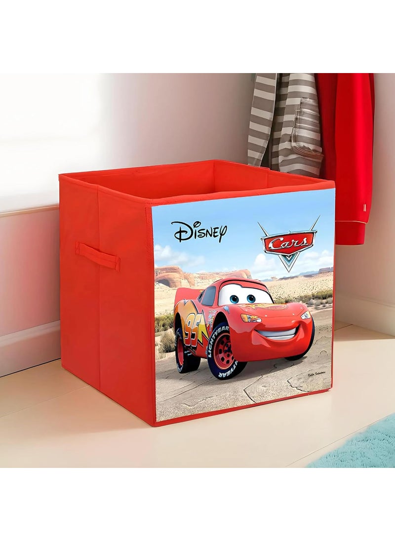 Kuber Industries Kuber Industries Storage Box|Toy Box Storage For Kids|Foldable Storage Box| Disney Cars Print (Red) 