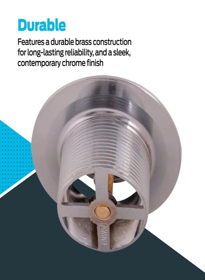 Eastman EZ-FLO Lift-n-Turn Bath Drain Assembly Kit, 1-3/8 in. x 16 Fine Thread, 2-7/8 in. OD Flange, 5/16 in. Tapped Zinc Body, Chrome Plated, 35231 - Image 5