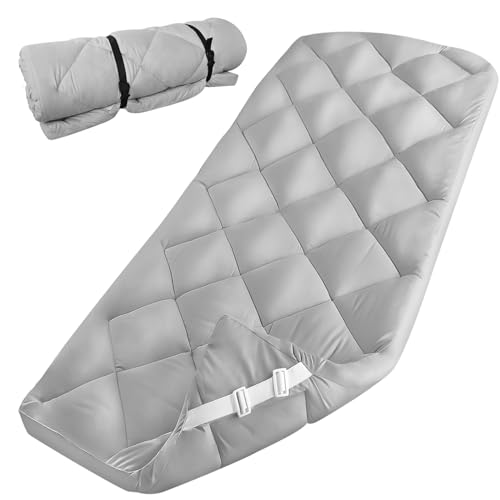 Coldwind Cot Mattress Pad Improved Thickness Quilted Cot Pads for Camping Sleeping Mattress Topper 30 X 75 for CampRv BunkNarrow Twin Beds Gray - Image 1