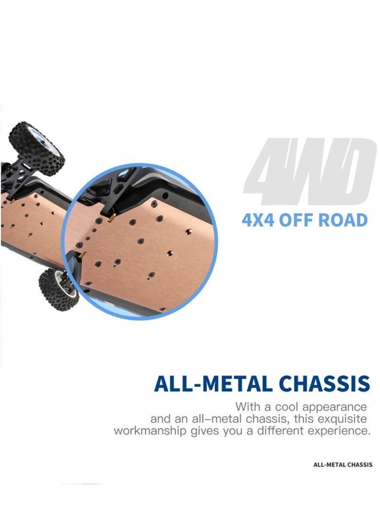 WLtoys 124017 V2 1/12 Brushless Motor Off-Road Car High Speed RC Crawler 2.4GHz Racing Car 75km/h 4WD RTR Metal Chassis  Desert Four-wheel Drive Truck  for Adult&Kids Hobby Upgraded - Image 4