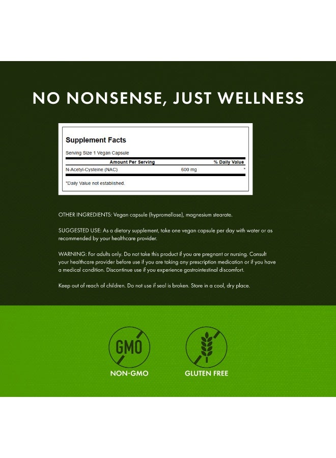 SWANSON Nac N-Acetyl Cysteine 600 mg 100 Caps - Image 2