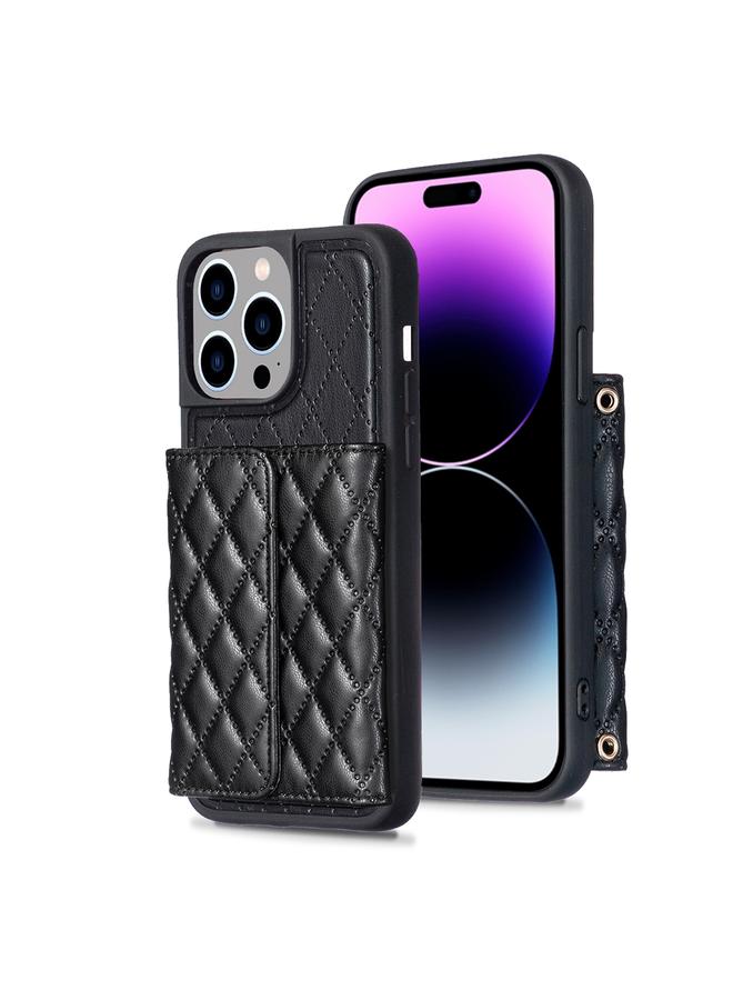 S-TOP Case For iPhone 14 Pro Horizontal Wallet Rhombic Leather Phone Case - Image 1