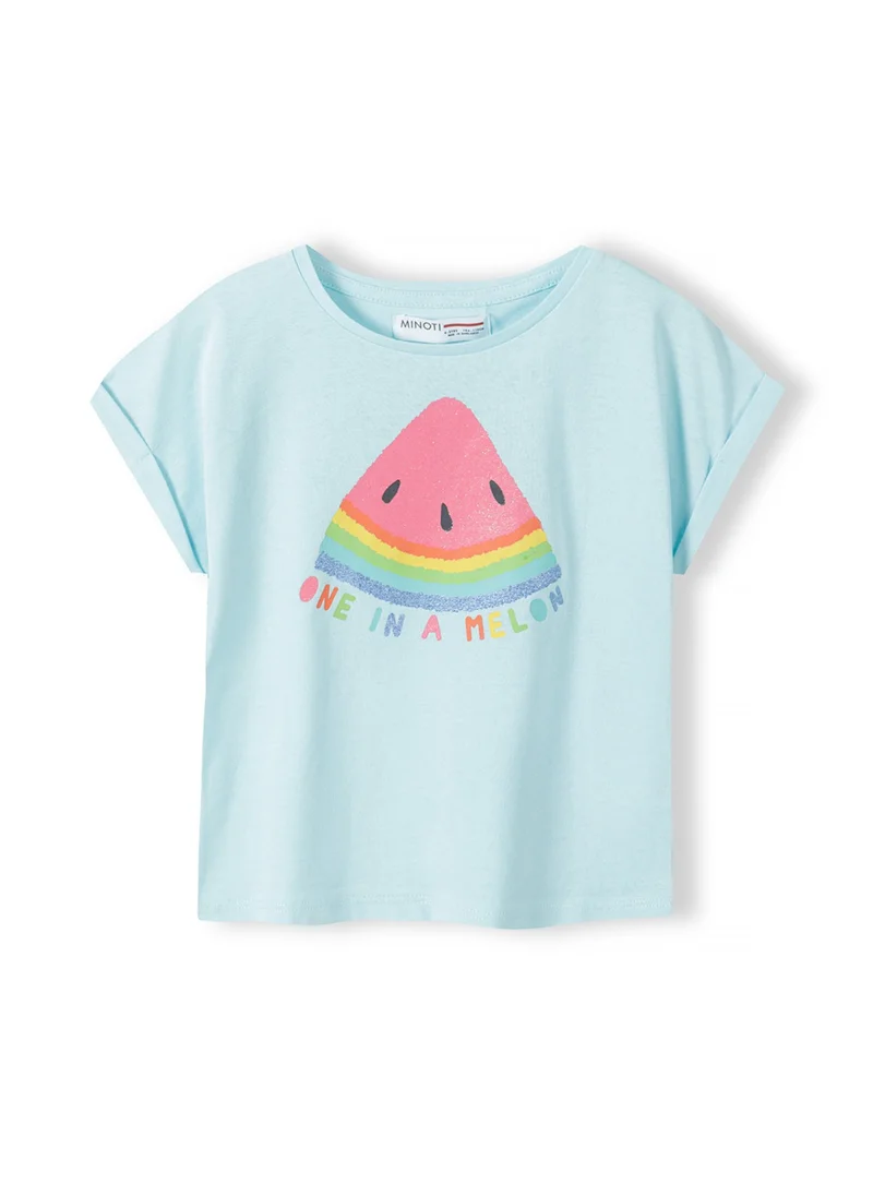 مينوتي Kids Girls Rolled sleeve T-shirt with print