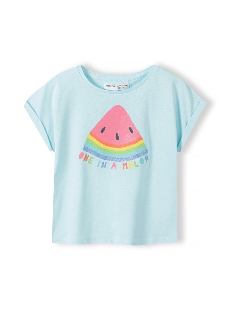 MINOTI Girls Short Sleeve T-Shirt with Front Print  - Image 1