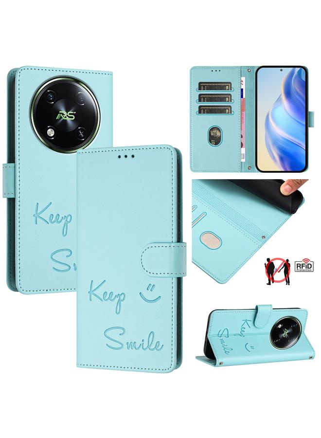 erorex Case For itel RS4 S666LN Smile Embossing RFID Leather Phone Case - Image 1