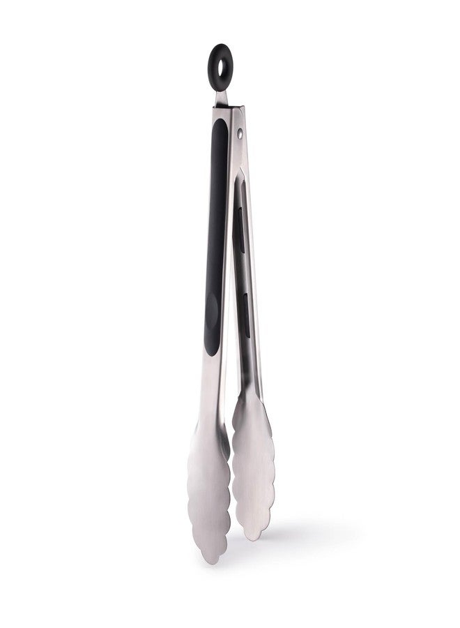 CAT CORA CatCora Locking Tongs, 18/8 Stainless Steel, Non-Slip Handles, Grip, Drain, and Serve, 9-Inch - Image 1