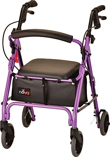 NOVA GetGo Petite Rollator Walker Petite Narrow Size Rolling Walker for Height 410 54 Seat Height is 185 Inch Ultra Lightweight Only 13 lbs with More Narrow Frame Color Purple - Image 2