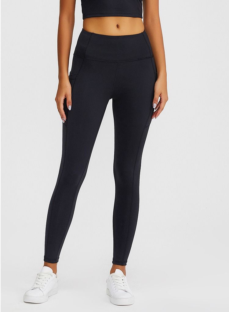 Loquat Solid Stretch Yogo Pants Black - Image 1