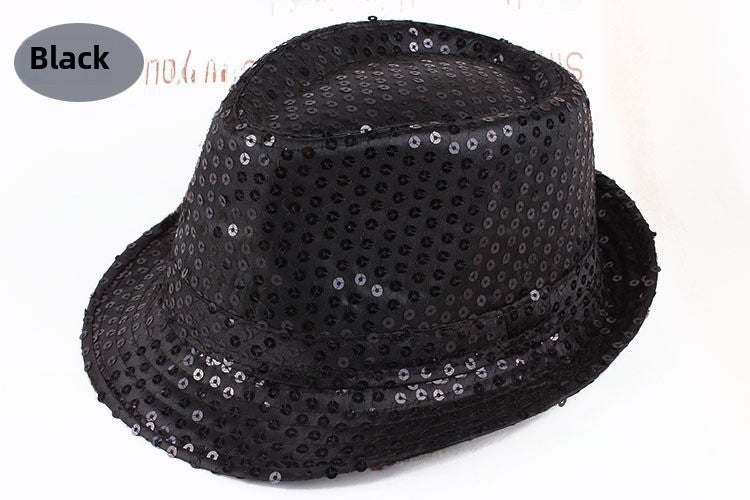 Kids Jazz Glitter Performance Top Hats Black