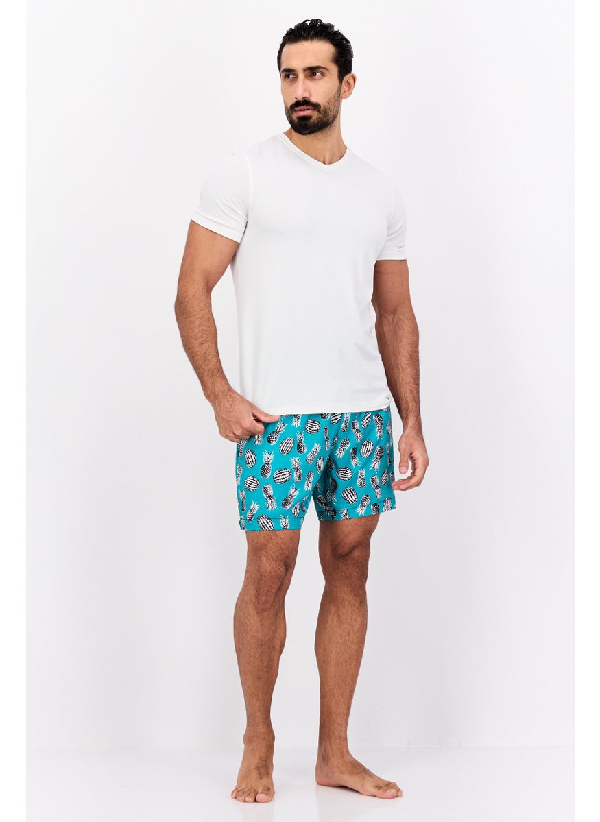 Beach Bros - Men Allover Printed 6,5 Inseam Board Shorts, Green - Image 1