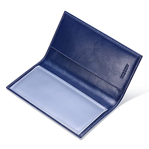 HISCOW Minimalist Checkbook Cover - Italian Leather (Antiqued Blue) - Image 5
