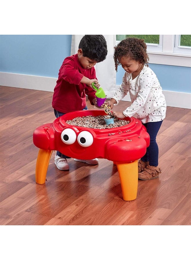 ستيب2 Crabbie Sand & Water Table for Toddlers 18M+ | Outdoor Kids Sand Play Table with Shell Lid, 4-Piece Accessory Set & 25 lb Capacity RED - Image 2
