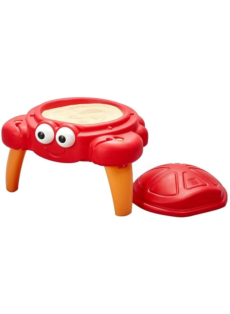 ستيب2 Crabbie Sand & Water Table for Toddlers 18M+ | Outdoor Kids Sand Play Table with Shell Lid, 4-Piece Accessory Set & 25 lb Capacity RED - Image 1