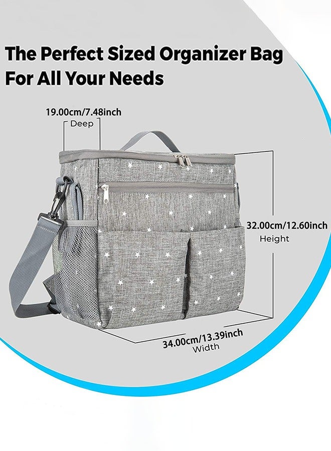 LENND Universal Stroller Organizer Bag  Large Insulated Parent Console with Cup Holder and Extra Storage Pockets. Universal Design - Attaches to Any Stroller. Easy Installation. - Image 4
