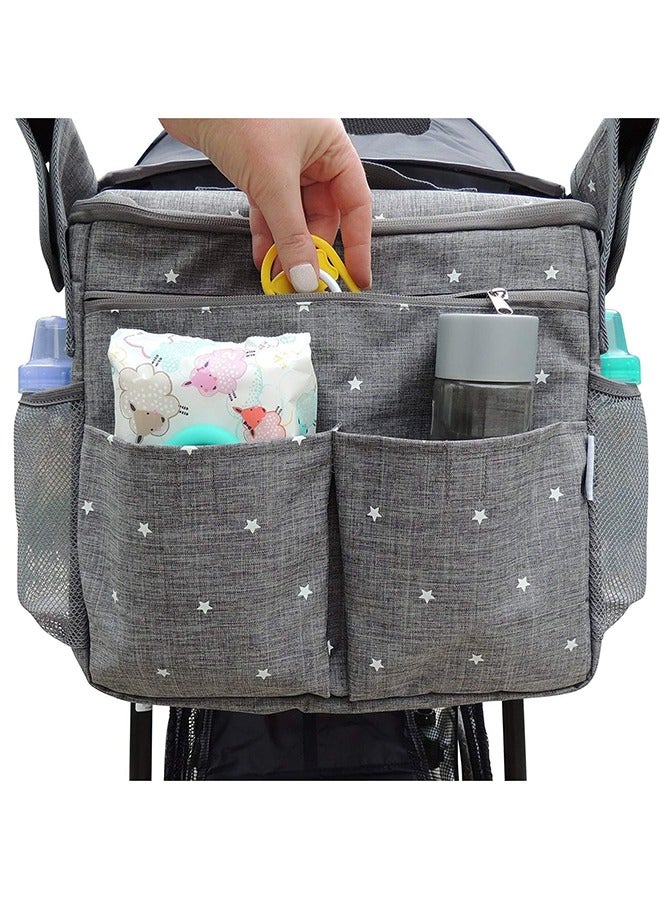 LENND Universal Stroller Organizer Bag  Large Insulated Parent Console with Cup Holder and Extra Storage Pockets. Universal Design - Attaches to Any Stroller. Easy Installation. - Image 1