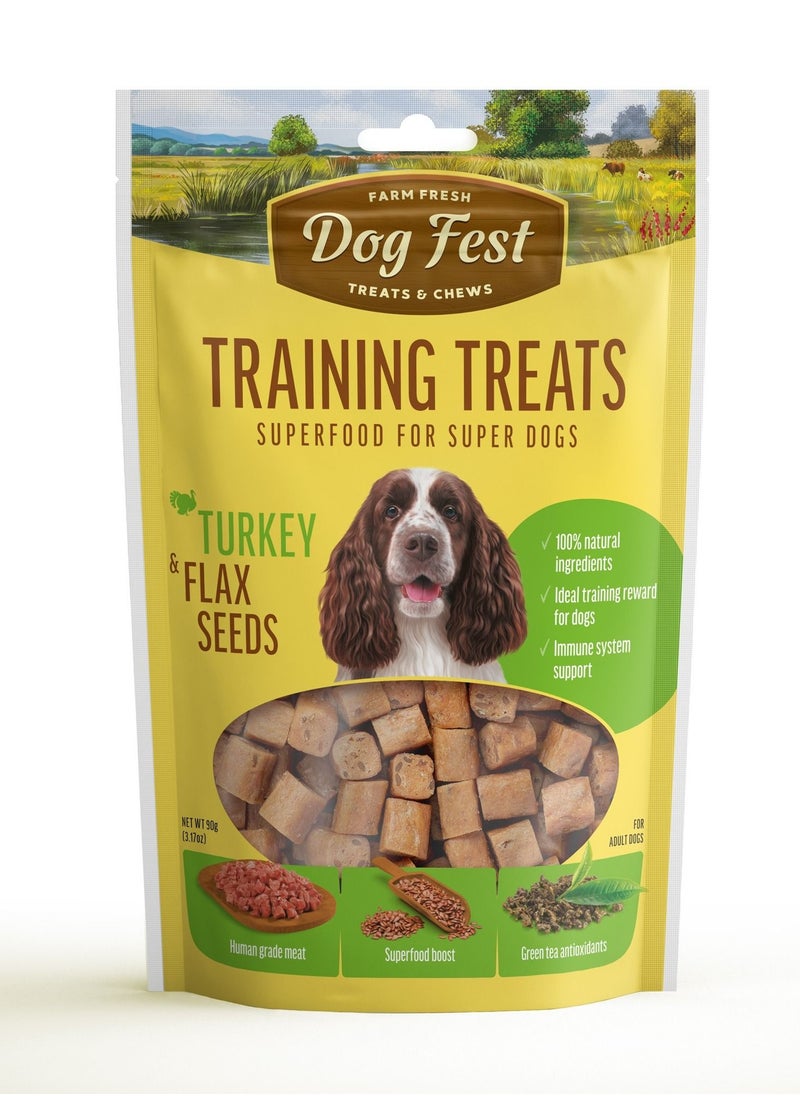 Dog Fest Dog Training Treats Turkey And Flax Seeds 90g 