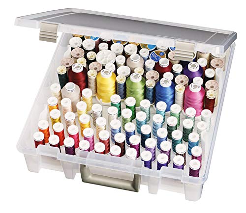 ArtBin Super Satchel Thread Box - Versatile Thread Storage for Sewing, Embroidery, and Quilting - 108 Pegs, Portable Design, Compatible with ArtBin Accessories - Made in USA, Transparent and Compact - Image 5