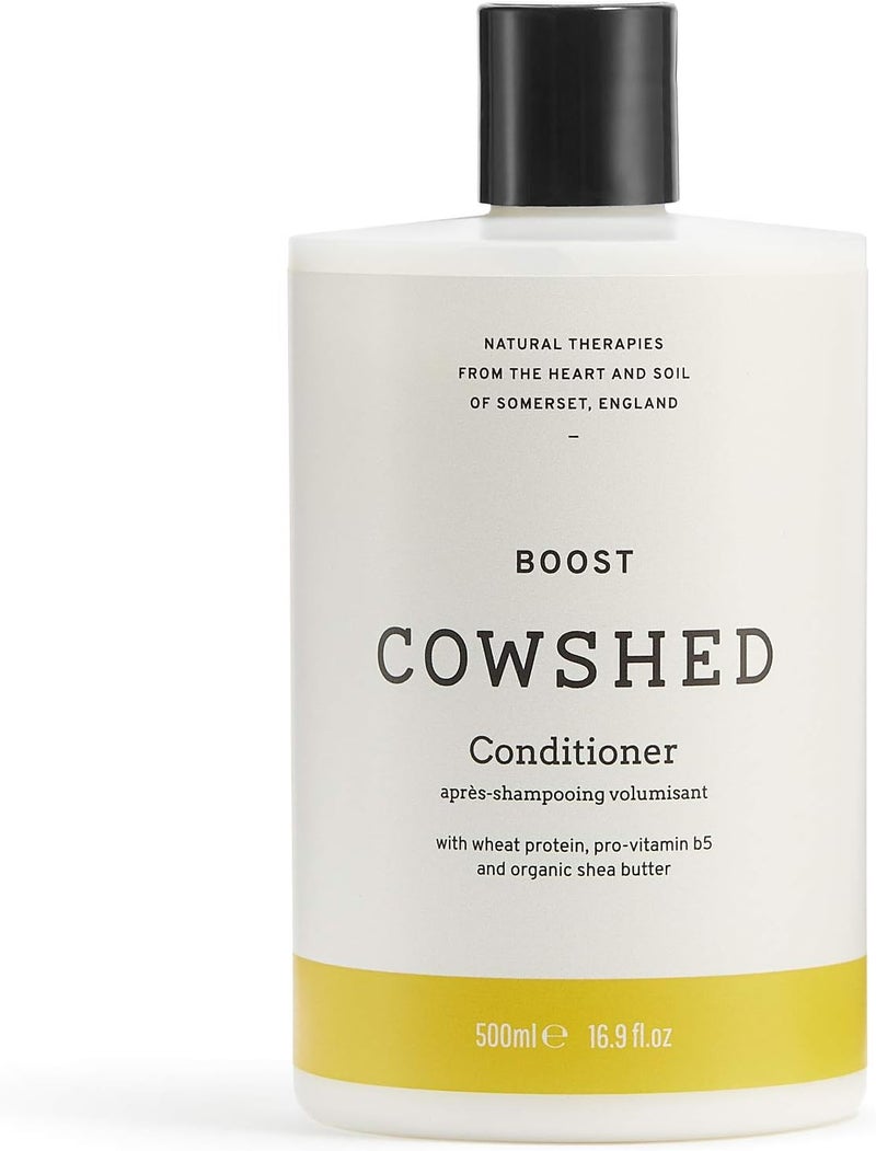 Cowshed Boost Conditioner 500ml Volumising Strengthening Conditioner for Fine Hair Natural Vegan Paraben Free Cleansing Detangling with Wheat Protein Oat Extract and Lemon