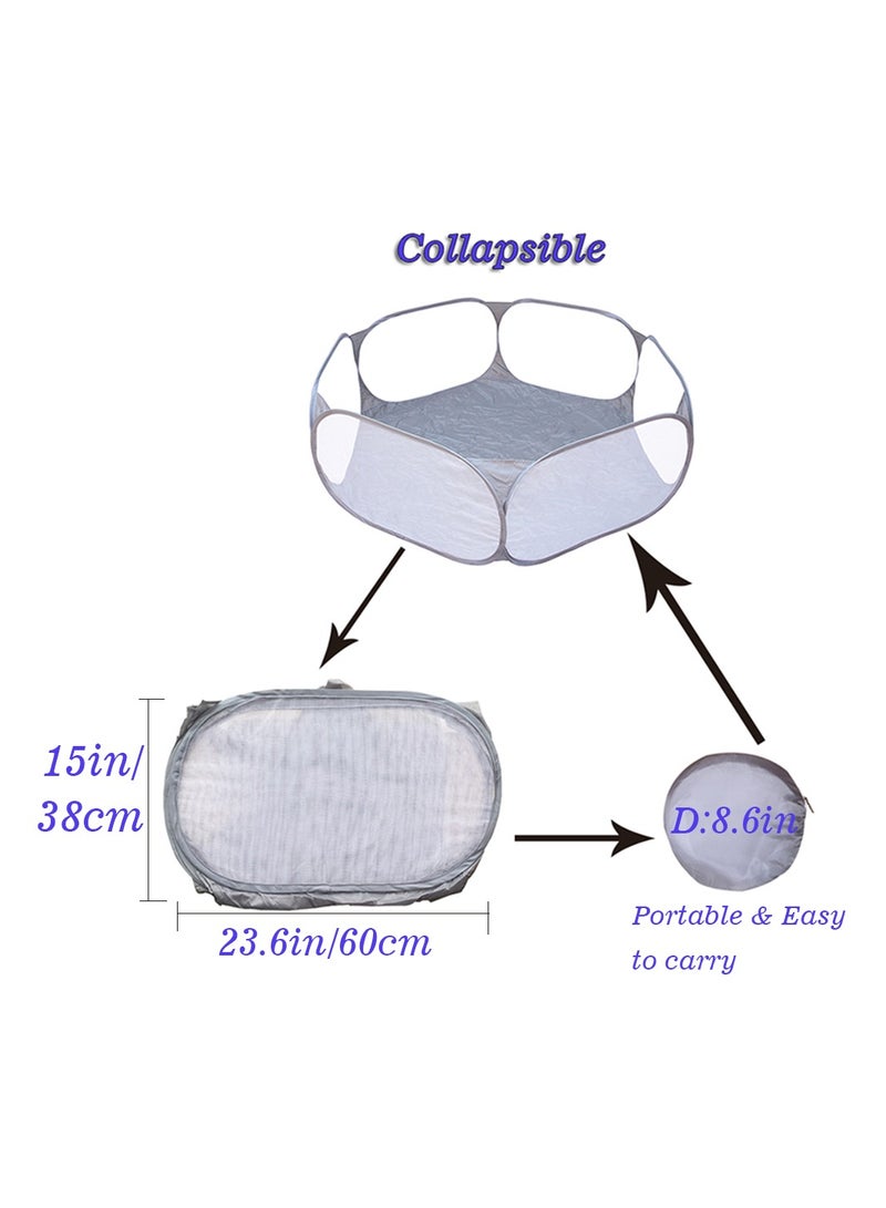 Portable Cute Grey Hexagon Children Ball Pit, Indoor and Outdoor Easy Folding Ball Play Pool Kids Toy Play Tent with Carry Tote, Balls Not Included