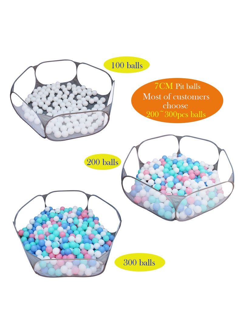 Portable Cute Grey Hexagon Children Ball Pit, Indoor and Outdoor Easy Folding Ball Play Pool Kids Toy Play Tent with Carry Tote, Balls Not Included
