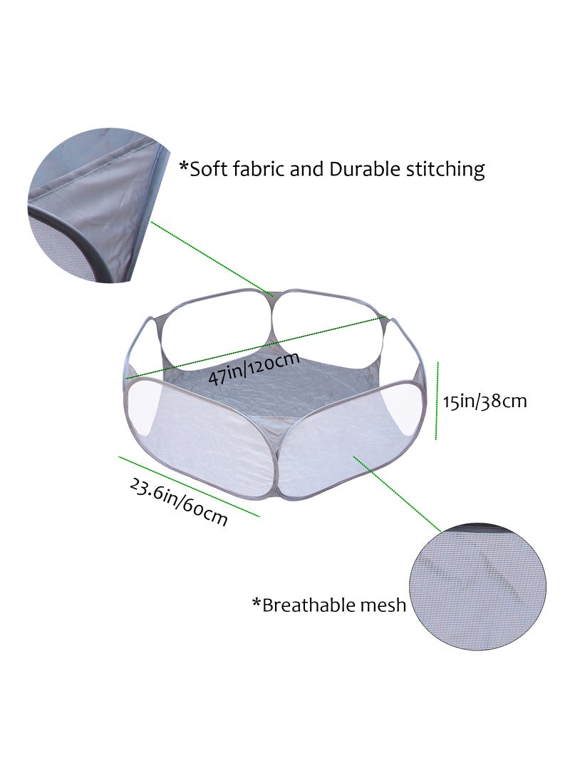 Portable Cute Grey Hexagon Children Ball Pit, Indoor and Outdoor Easy Folding Ball Play Pool Kids Toy Play Tent with Carry Tote, Balls Not Included