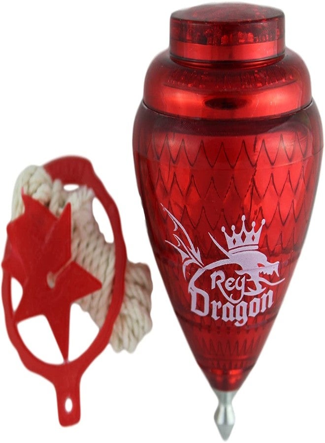 Cometa 3 Pack Rey Dragon Durable Plastic Spin Tops for Kids Metal Tip Made in Mexico - Trompo Mexicano Rey Dragon Plástico Durable & Punta de Metal (Pack of 3 Assorted Colors) - Image 4