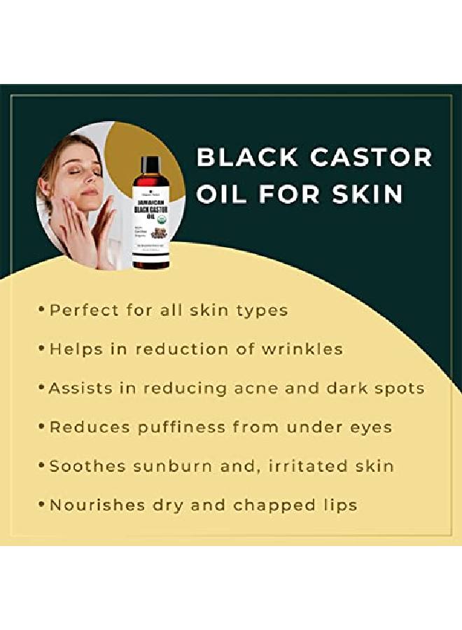 Organic Netra ® Jamaican Black Castor Oil Certified Organic Roasted Coldpressed Essential Oil Ideal For Beautiful Skin And Hair 250 Ml - Image 5