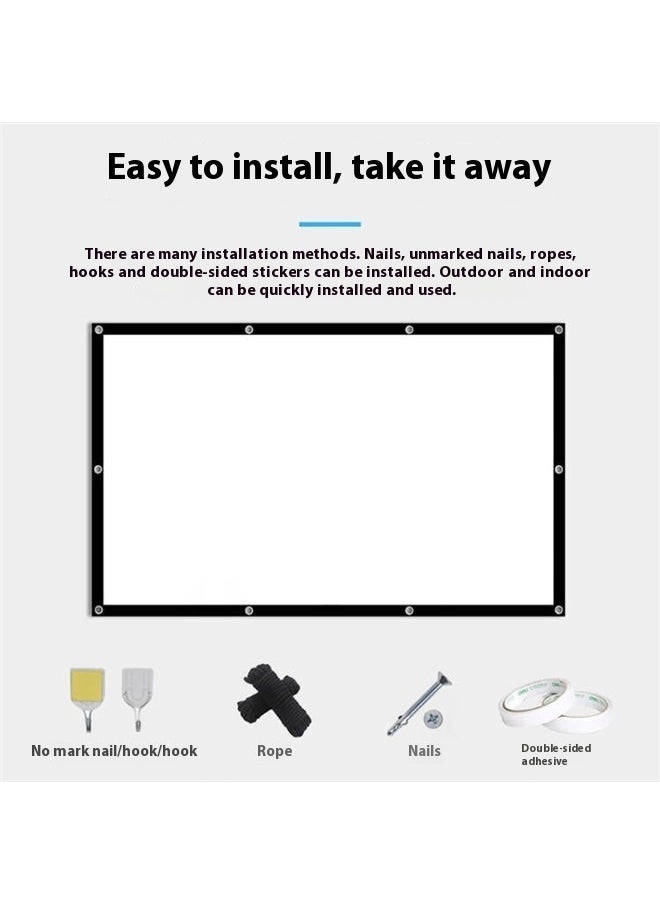 Generic Projector Screen 100 Inch Front and Rear Projector Screen & Cosmetics Bag Bundle for Home Garden Office and Outdoor Projection  - Image 4
