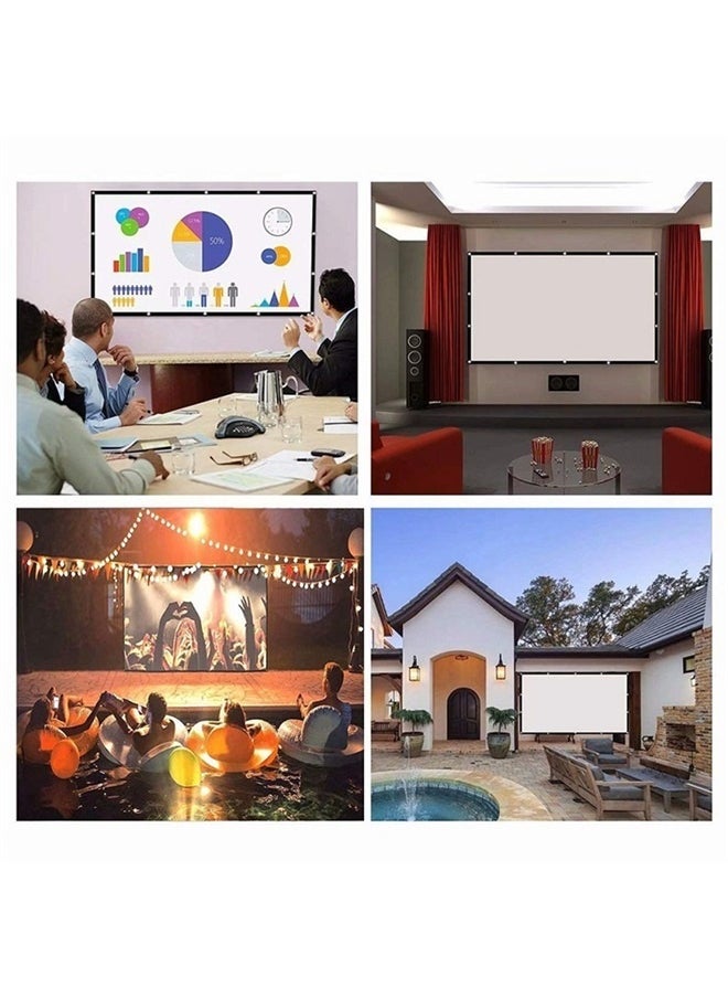 Generic Projector Screen 100 Inch Front and Rear Projector Screen & Cosmetics Bag Bundle for Home Garden Office and Outdoor Projection  - Image 3