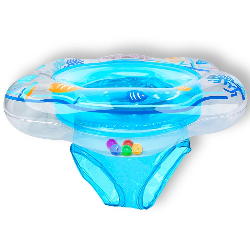 Baby Pool Float with Double Airbag Safety Seat for Toddler Infant 612 Months Inflatable Infant Pool Float for Swim Training Bathtub Water Play