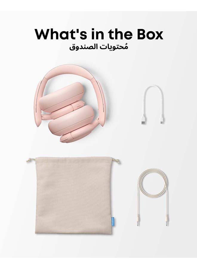 Soundcore Q30 by Anker, Hybrid Active Noise Cancelling Headphones with Travel Pouch, Multiple Modes, Hi-Res Audio, Custom EQ via App, 50H Playtime, Comfortable Bluetooth, Multipoint Connection Pink Pink - Image 2