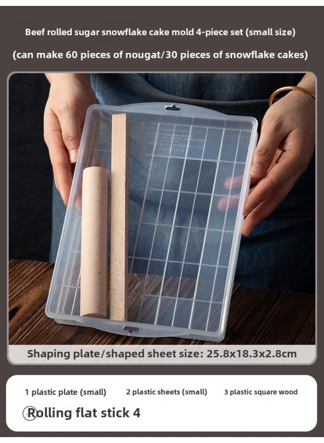 Generic - Snowflake Crisp Nougat Plastic Mold Special Live Bottom Cooling Shaping Plate Homemade Baking Diy Set Household Tools-Specifications:Nougat Snowflake Crisp 4-piece Set (small Size)-Color:See Classification - Image 1