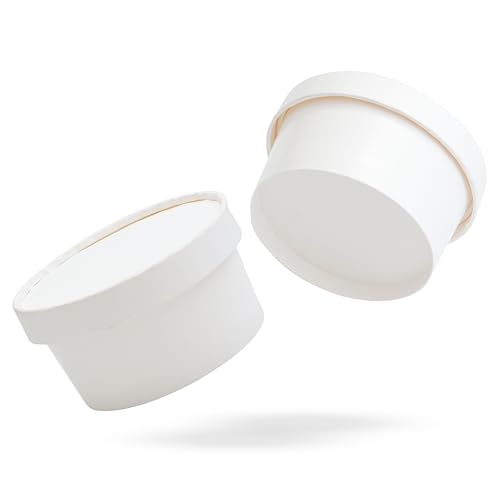 PARICOTT 300ml – 25 Bowls | White Paper Food Containers with Lids | Disposable Paper Bowls for Gravy, Curry, Snacks, Ice Cream, Takeaway & Delivery – Leak-Resistant, Eco-Friendly, Food Grade - Image 3
