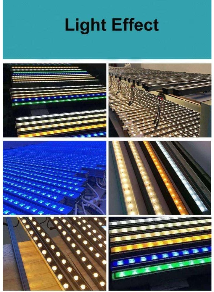 شريط إضاءة LED غاسل جدران بطول 100 سم، 36 واط، ضوء أبيض دافئ، مقاوم للماء IP65، ألومنيوم مؤكسد أسود - Image 3