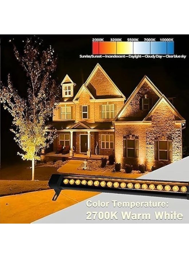 شريط إضاءة LED غاسل جدران بطول 100 سم، 36 واط، ضوء أبيض دافئ، مقاوم للماء IP65، ألومنيوم مؤكسد أسود - Image 4
