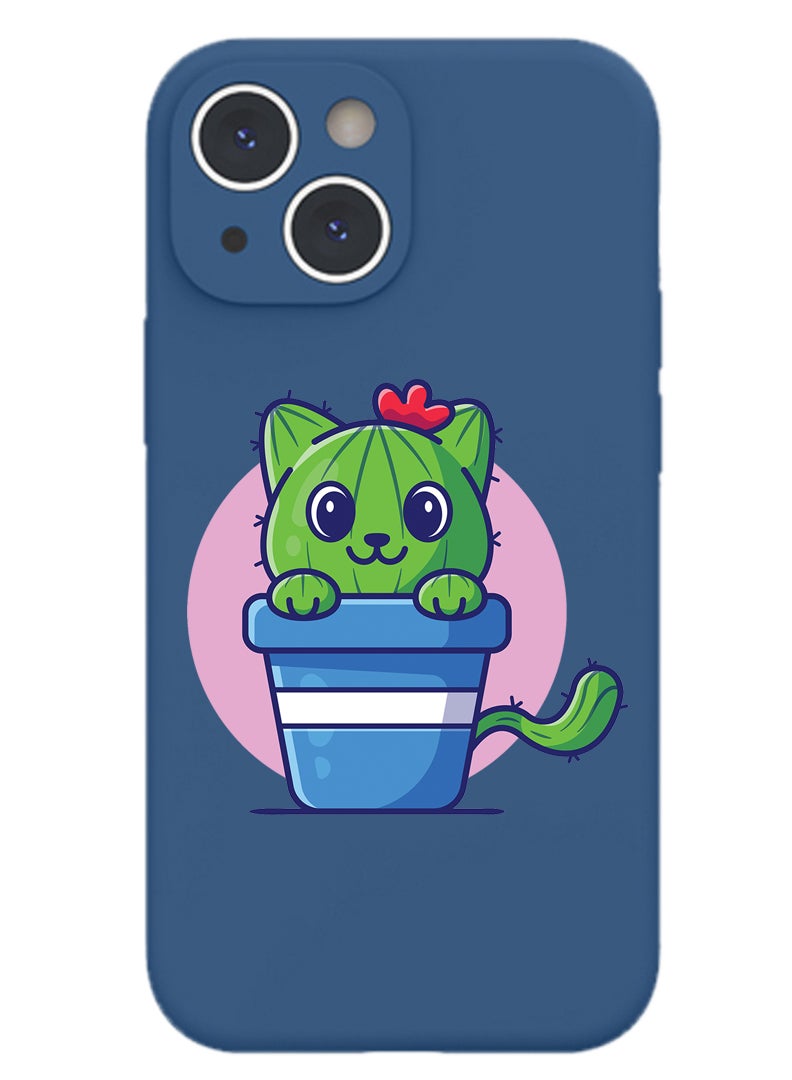 Theodor Protective Slim Fit Case Liquid Silicone Cover with Full Body Protection Anti-Scratch Shockproof Case For iPhone 14 Blue  - Cute girl zebra copy - Image 1