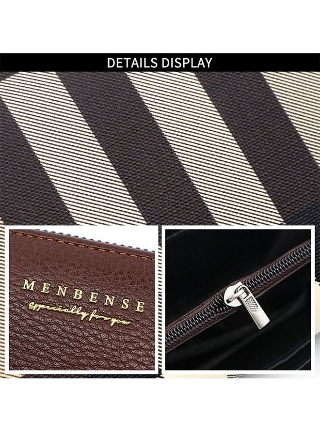 MenBense Fashion Trend Multi-functional Leather Long Paragraph Wallet Black - Image 3