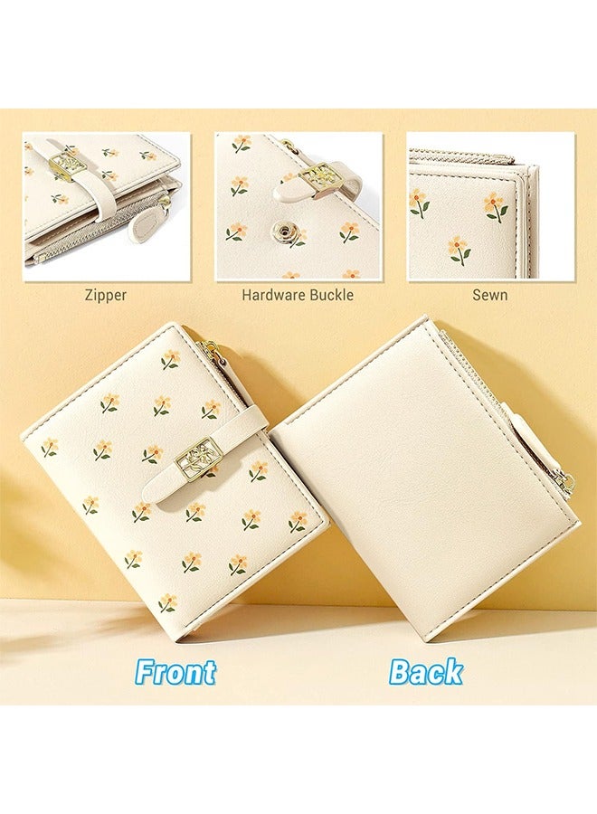 Women's Wallet, Faux Leather, Off White, Water Resistant, 5 Card Slots, 1 Cash Slot, 1 ID Window, 1 Zipper Coin Pocket, Portable, Fashionable, 4.53.71.2 Inch  - Image 4