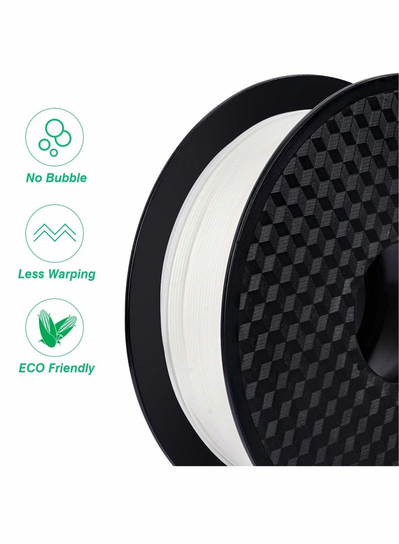 Captaintech PLA 3D Printer Filament, Dimensional Accuracy +/- 0.03 mm, 1 kg Spool(2.2lbs), 1.75 mm（White） - Image 2