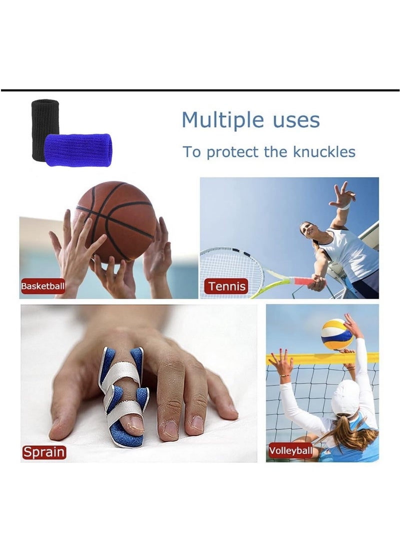 RATSAW Finger Sleeves 20 PCS Finger Sleeves Protectors  Sport Finger Sleeves Thumb Brace Support Finger Brace Elastic Thumb Sleeves for Relieving Pain Arthritis Trigger Finger Black Sapphire blue - Image 5