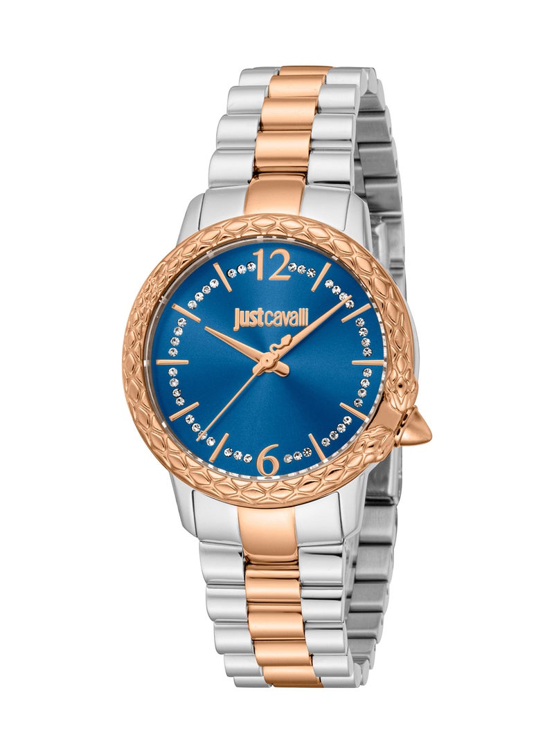 Just Cavalli ساعة معصم نسائية مصنوعة من الفولاذ المقاوم للصدأ بشكل دائري JC1L233M0065 - 32 مم - Image 1