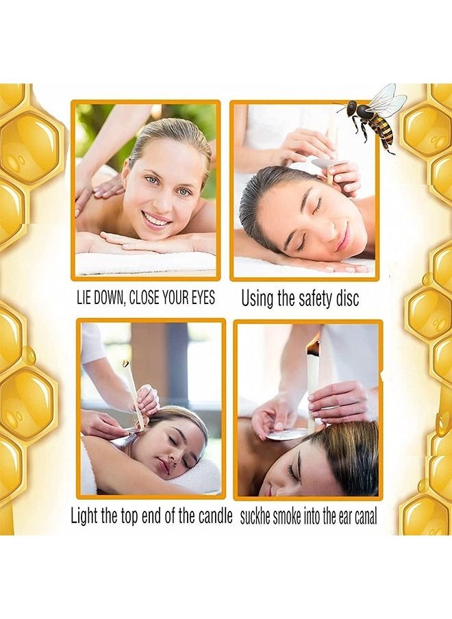 8 Piece Aromatherapy Pure Beeswax Ear Wax Candles With 4 Ear Protective Disks Kit