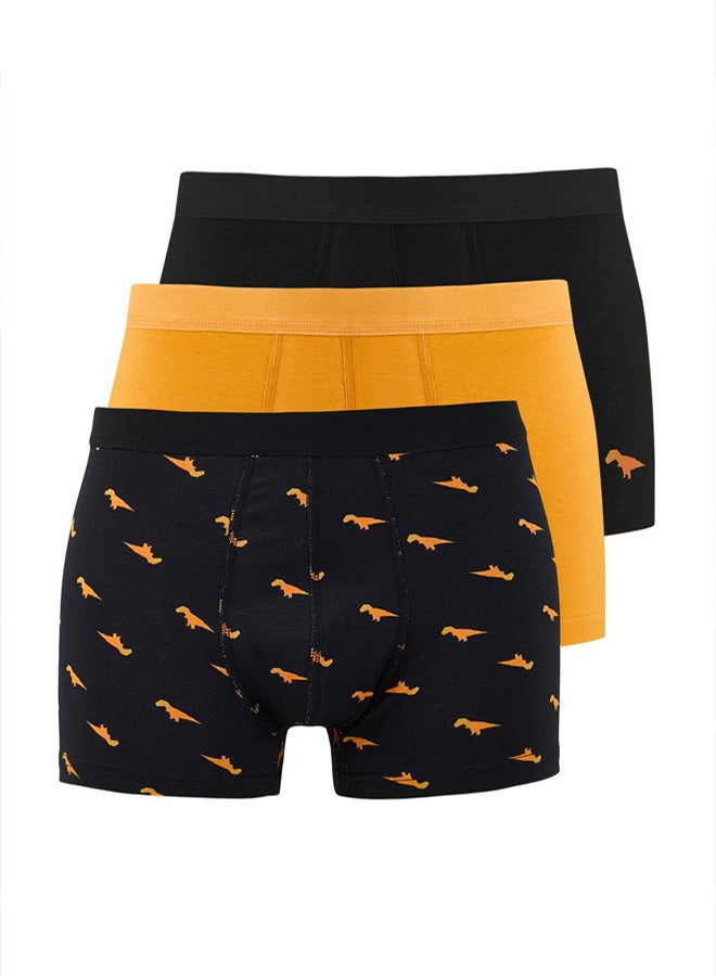 trendyol MultiColored 3Pack Patterned/Plain Cotton Boxer - Image 1