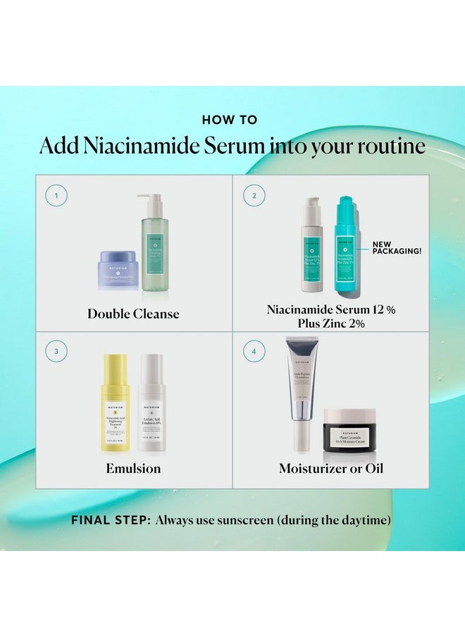 NATURIUM - Naturium Niacinamide Face Serum 12% Plus Zinc 2%, Anti-Aging, Pore Minimizer & Dark Spot Corrector with Hyaluronic Acid & Vitamin E, Vegan & Cruelty-Free, 1 oz - Image 1
