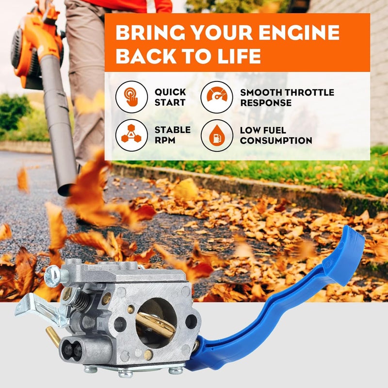 Hipa 590460102 125B Carburetor Kit for Husq 125B 125BVX 125BX Leaf Blower Model Parts Replace Zama C1Q-W37 545081811 Jonsered B2126 BV2126 Blower Carb with 545112101 125B Air Filter Fuel Line Kit - Image 3