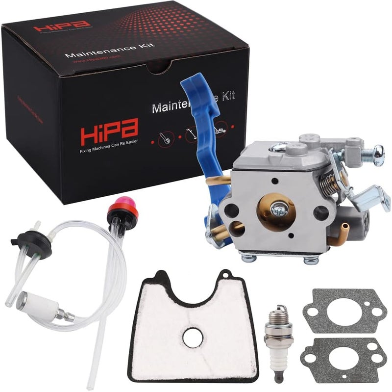 Hipa 590460102 125B Carburetor Kit for Husq 125B 125BVX 125BX Leaf Blower Model Parts Replace Zama C1Q-W37 545081811 Jonsered B2126 BV2126 Blower Carb with 545112101 125B Air Filter Fuel Line Kit - Image 1