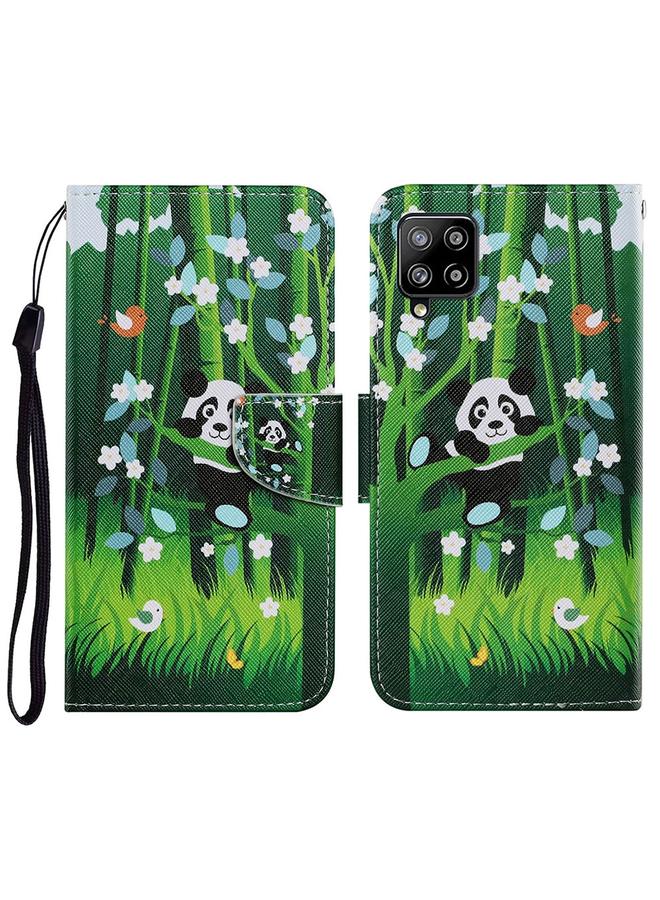 S-TOP Case For Samsung Galaxy A22 4G Coloured Drawing Pattern Horizontal Flip PU Leather Case with Holder & Card Slots & Wallet & Lanyard - Image 1